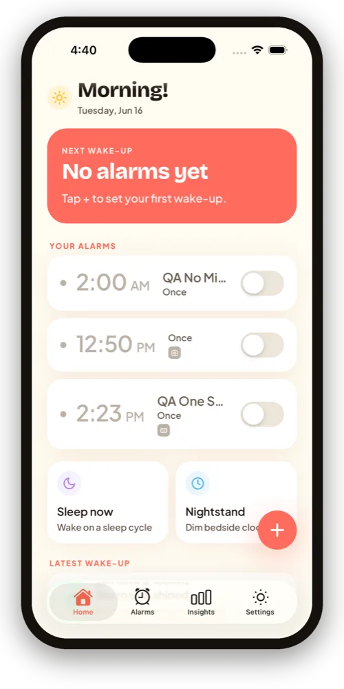 Daybreak — Your alarms